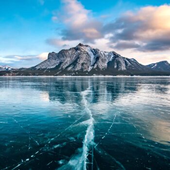 Ice fissures at Abraham Lake