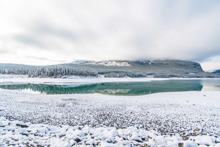 Reflection and cloudscapes at Barrier Lake